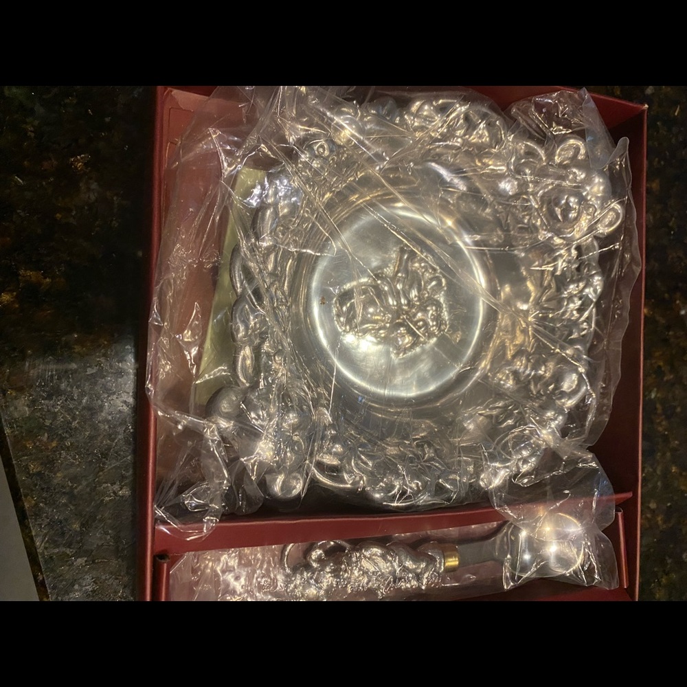 NIB  Arthur Court Baby “Teddy Bear” Pewter bowl and matching spoon